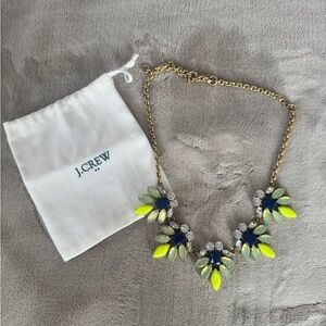 J. Crew Yellow and Blue Floral Statement Necklace